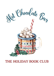 ChristmasBookClubCocoa5x7: Hot Chocolate Bar Sign, Vintage Book Club Sign Template, Hot Cocoa Signs, Printable Signs, Editable Signs, Instant Download, Hot Cocoa Tags