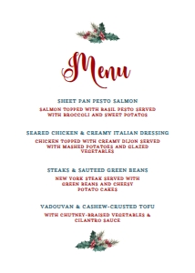 ChristmasBookClubMenu5x7: Christmas Menu, Vintage Book Menu, Book Club Dinner Menu, Food Menu, Editable Dinner Menu, Instant Download, Printable Menu, Corjl Template
