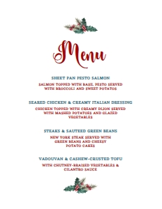 ChristmasBookClubMenu8x11: Christmas Menu, Vintage Book Menu, Book Club Dinner Menu, Food Menu, Editable Dinner Menu, Instant Download, Printable Menu, Corjl Template