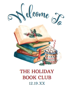 ChristmasBookClubWelcome16x20: Vintage Christmas Welcome Signs, Printable Welcome Sign, Corjl Template, Instant Download, Holiday Book Club Sign, Christmas Book Club Signs