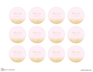Light Pink and Gold Favor Tag, Pink Glam Gift Tags, Editable Gift Labels, Printable Favor Tag, Corjl Template, Gold Glitter Favor Tags, DIY design preview