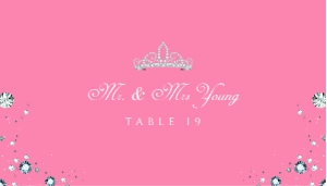 Pink Diamond Escort Cards, Diamond Table Card, Place Card Template, Wedding Place Card, Name Card, Printable Place Card, Corjl Template design preview