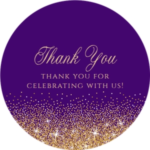 PurpleGoldRoundTags: Purple and Gold Glitter Favor Tag, Round Gift Tags, Editable Gift Labels, Printable Favor Tag, Gift Tag, Corjl Template, Gold Glam Favor Tag