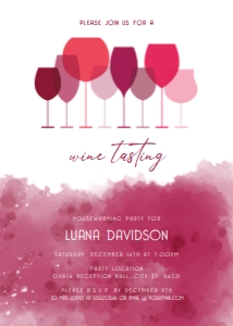 WatercolorWineInvite5x7: Wine Tasting Party, Adult Party, Wine Tasting Invitation, Adult Invitation, Wine Housewarming Invitations, Printable Invitation, Wine Themed