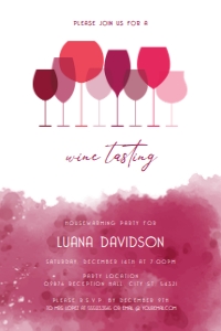 Watercolorwineinvite4x6: Wine Tasting Party, Adult Party, Wine Tasting Invitation, Adult Invitation, Wine Housewarming Invitations, Printable Invitation, Wine Themed