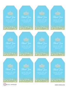 LightBlueGoldTags: Blue and Gold Glitter Glam Invitation Set, Printable Sweet 16 Invitation Kit, Light blue Invitation Bundle, Editable Corjl Template Invite