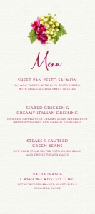 Grape Wine Menu, Wine Night Dinner Menu, Grape Food Menu, Dinner Menu, Editable Dinner Menu, Instant Download, Printable Menu Corjl Template design preview