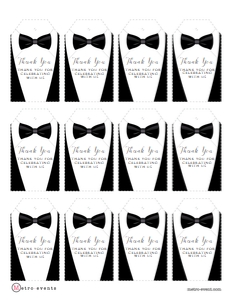 BlackTieTuxTags: Editable Black Tie Invitation Set, Black and White Invitation Kit, Tux Themed Invitation Kit, Formal Event Invitation Bundle, Corjl Template