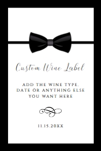 Black Tie Labels, Printable Wine Label, Custom Wine Labels, Corjl Template, Modern Wine Label, Housewarming Champagne Label, Cocktail Party design preview