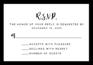 ModChampRSVP: Champagne RSVP cards, RSVP Card Template, Black and White Card, Instant Download, Corjl Template, Enclosure Card, Response Card, Printable