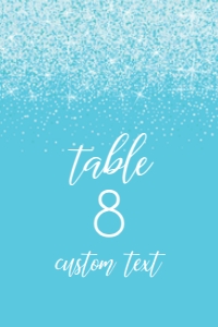 Aqua Glitter Bridal Table Number, Table Decor, Printable Table Cards, Teal Green Glitter Table Number, Turquoise Glitter, Corjl Template design preview