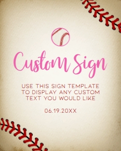 CustomGirlBaseballSign16x20: Pink Baseball, Vintage Baseball Baby Shower Welcome Sign, Printable Sign, Custom Welcome Sign, Editable Welcome Sign, Instant download Signs