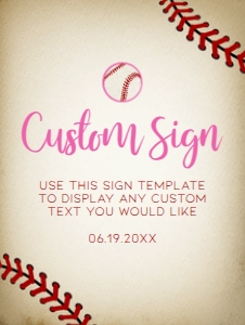 CustomGirlBaseballSign18x24: Pink Baseball, Vintage Baseball Baby Shower Welcome Sign, Printable Sign, Custom Welcome Sign, Editable Welcome Sign, Instant download Signs