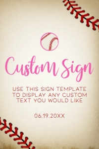 CustomGirlBaseballSign20x30: Pink Baseball, Vintage Baseball Baby Shower Welcome Sign, Printable Sign, Custom Welcome Sign, Editable Welcome Sign, Instant download Signs