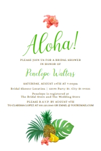 PineappleInvite4x6: Tropical Pineapple Bridal Shower Invitations, Bridal Shower Invitations, Hawaiian Themed Bridal Shower invitation, Printable Invitations