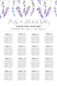 LavenderSeatingChart20x30: Country Lavender Custom Seating Chart, Printable Seating Chart Sign, Wedding Seating Chart Poster, Editable Seating Chart, Wedding Seating