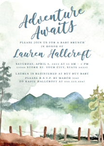 Adventure Awaits Baby Shower Invitation, Editable Adventure Awaits Baby Shower Invitation Template, Nature Baby Shower Invite, Digital File design preview