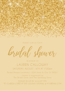 Gold Glitter Invitations, Gold Bridal Invitation, Gold Glitter Invitation, Printable Invitation, Adult Party Invitations, Corjl Template design preview