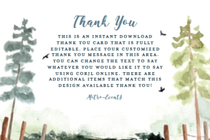 Adventure Awaits Thank You Card, Mountain Thank You Notes, Corjl Template, Instant Download, Nature Thank You Card, Printable Thank You Card design preview