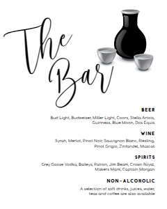 Saki Bar Menu Signs, Stylish Cocktail Sign, Sushi Night Bar Menu Template, Drink Menu Sign, Printable Bar Signs, Instant Download, Corjl design preview