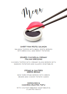 SushiNightMenu5x7: DIY Template Sushi Theme Party Invitations Printable Bundle Customizable Sushi Theme Party Unique Dinner Party Invite Edit online with Corjl