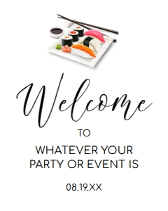 SushiNightWelcome16x20: DIY Template Sushi Theme Party Invitations Printable Bundle Customizable Sushi Theme Party Unique Dinner Party Invite Edit online with Corjl