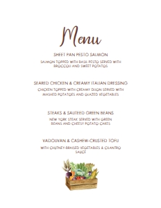 Editable Food Menu, Vegetable Garden Menu, Garden Food Menu, Veggie Themed Dinner Menus, Instant Download, Printable Menu, Corjl Templates design preview