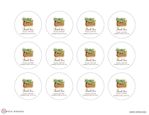 Garden Round Gift Tag, Editable Favor Tag, Editable Gift Labels, Printable Favor Tags, Gift Tags, Corjl Template, Garden Themed Favor Tags design preview