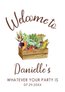 GardenRetireWelcome5x72: Printable Party Sign, Instant Download, Garden Themed Welcome Signs, Gardening Party Sign, Corjl Sign Template, Editable Garden Welcome Sign