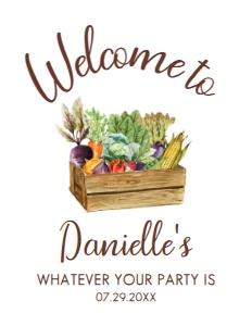 GardenRetireWelcome8x112: Printable Party Sign, Instant Download, Garden Themed Welcome Signs, Gardening Party Sign, Corjl Sign Template, Editable Garden Welcome Sign