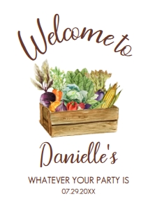 GardenRetireWelcome18x242: Printable Party Sign, Instant Download, Garden Themed Welcome Signs, Gardening Party Sign, Corjl Sign Template, Editable Garden Welcome Sign
