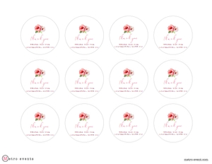 PinkHibiscusRound1: Editable Favor Tag, Round Gift Tag, Editable Gift Labels, Printable Favor Tag, Hawaiian Themed Gift Tag, Corjl Template, Hibiscus Floral Tag