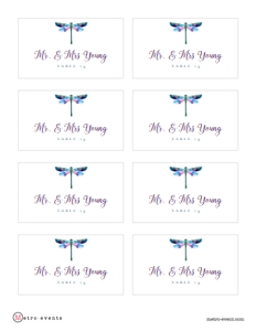 PurpleDragonFlyEscortCardFullPage: Editable Invitation Set, Printable Invitation Kit, Dragonfly Bridal Shower Invite Bundle, Corjl Template Invitation, Dragonfly Invitation