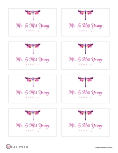 PinkDragonFlyEscortCardFullPage: Dragonfly Bridal Shower Invite Bundle, Printable Invitation Kit, Editable Invitation Set, Corjl Template Invitation, Dragonfly Invitations