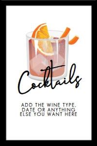 Black and White Cocktail Labels, Printable Wine Label, Custom Wine Labels, Corjl Template, Modern Wine Label, Housewarming Champagne Label design preview