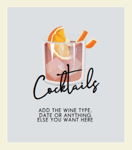 Grey Cocktail Party Labels, Printable Grey Wine Label, Custom Wine Labels, Corjl Template, Modern Wine Label, Minimalist Champagne Labels design preview