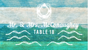 Beach Table Placement Cards, Escort Card, Place Card Template, Wedding Table Card, Name Card, Beach Themed Place Cards, Corjl Card Template design preview