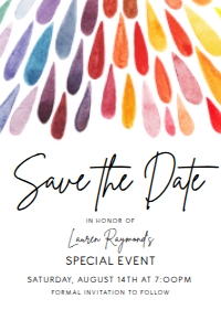 Editable Rainbow Save the Date Cards, Save the Date, Rainbow Event Template, Wedding Save the Date, Printable Save the Date, Corjl Template design preview