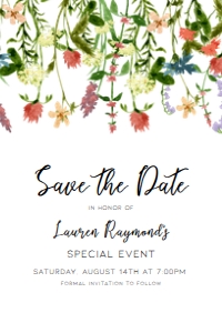 BotanicalFloralSavetheDate4x6: Wildflower Baby Shower Invitation Bundle, Printable Baby Shower Invitation and Games, Baby Shower Decorations Set, Corjl Template