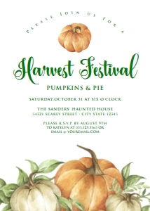 PumpkinHalloweenPattern5x72: Fall Festival Invitations, Editable Halloween Invitations, Fall Harvest Invitations, Editable Invitation Template, Pumpkin Festival Template
