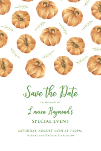 PumpkinSavetheDate4x6: Editable Pumpkin Invitation Bundle, Fall Festival Invitation Kit, Halloween Party Invitation Set, Pumpkin Invitation Bundle, Corjl Template