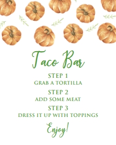 PumpkinHalloweenFoodSigns: Editable Pumpkin Invitation Set, Harvest Festival Invitation Kit, Halloween Invitation Kit, Fall Festival Invitation Bundle, Corjl Template