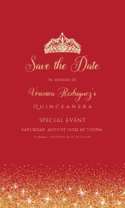 Editable Save the Date Cards, Red and Gold glitter Save the Date, Event Template, Wedding Save the Date, Red Save the Date, Corjl Template design preview