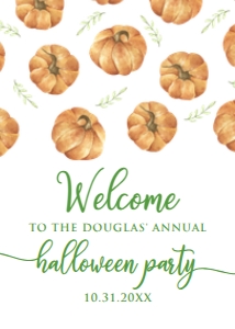 PumpkinHalloweenWelcomeSign5x7: Fall Festival Welcome Signs, Halloween Sign, Pumpkin Welcome Sign, Fall Themed Sign, Instant Download, Printable Welcome Sign, Editable Sign