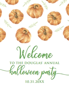 PumpkinHalloween8x11: Fall Festival Welcome Signs, Halloween Sign, Pumpkin Welcome Sign, Fall Themed Sign, Instant Download, Printable Welcome Sign, Editable Sign