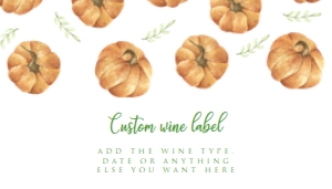 PumpkinHalloweenWine3.5x2: Editable Pumpkin Invitation Set, Harvest Festival Invitation Kit, Halloween Invitation Kit, Fall Festival Invitation Bundle, Corjl Template
