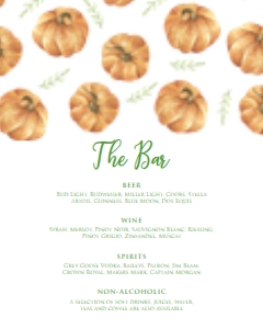 PumpkinHalloweenDrinkMenu16x20: Editable Pumpkin Invitation Set, Harvest Festival Invitation Kit, Halloween Invitation Kit, Fall Festival Invitation Bundle, Corjl Template