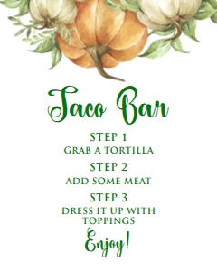 Pumpkin Themed Food Labels, Buffet Table Sign, Fall Festival Label, Halloween Party, Corjl Template, Digital Download, Printable Food Labels design preview