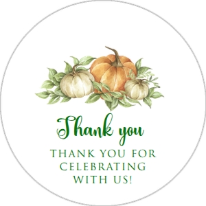 HarvestPumpkinRoundTag: Pumpkin Thank You Notes, Fall Themed Thank You Cards, Thank You Cards, Printable Template, Instant Download, Fall Harvest Thank You Cards