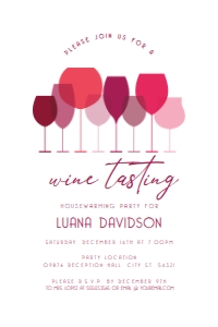 Wine Tasting Party, Wine Tasting Invitation, Wine Housewarming Invitations, Printable Invitation, Wine Themed Invite, Girls Night Invitation design preview
